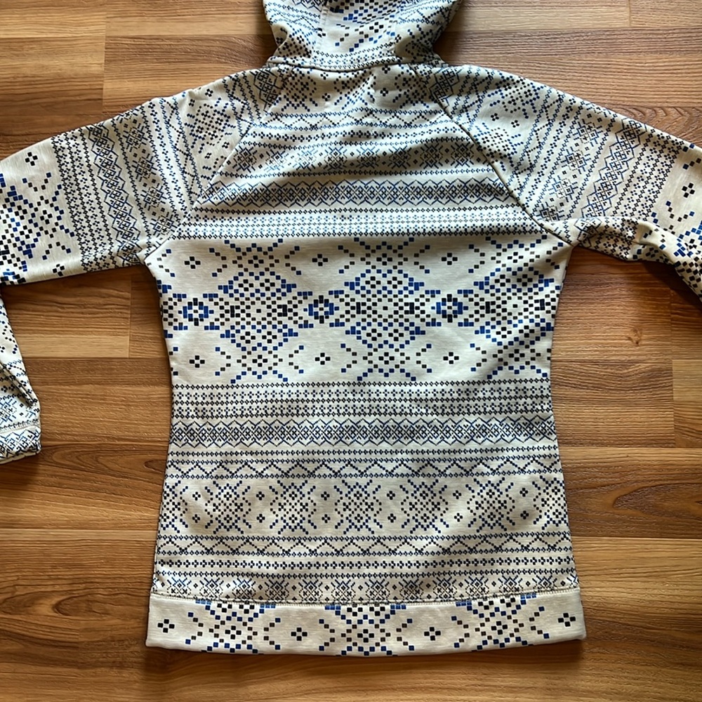 Burton WB Peak Hoodie Sweatshirt Fair Isle Fleece Lined - Picture 6 of 8